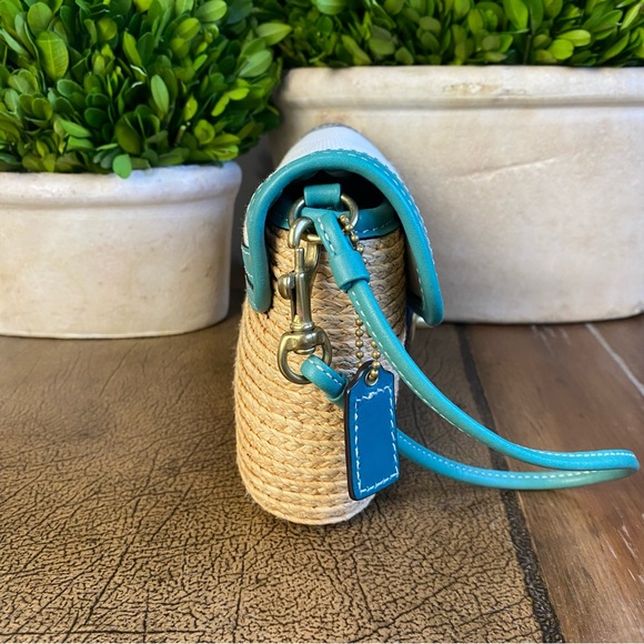 Coach Legacy Y2K Teal Woven Clutch Wallet - Picture 9 of 12